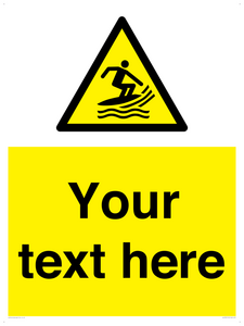 Custom Warning surf craft area